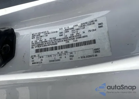 2018 Ford F150 Super Cab from USA, damaged, VIN 1FTEX1CB8JKF05956